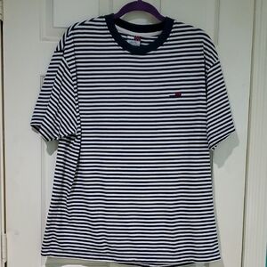 Vintage Tommy Hilfiger Navy and White Striped Tee Xl Unisex